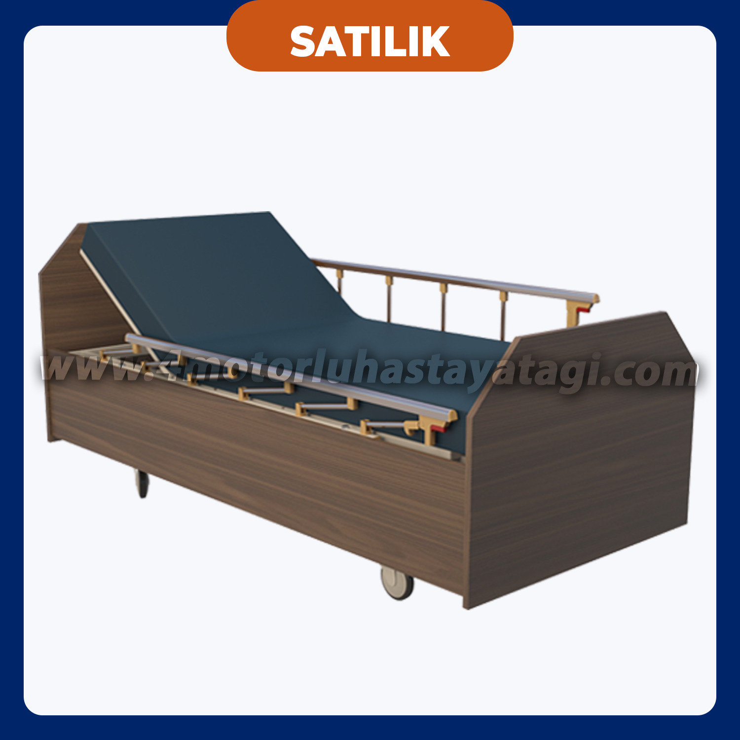 2 Motorlu Ahşap Kaplama Hasta Yatağı
